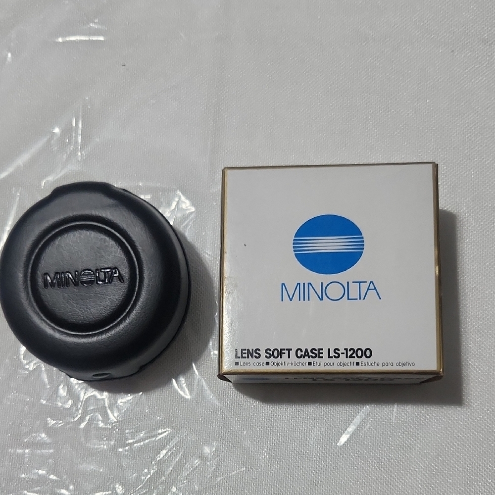 Black LENS CASE soft LS-1200 COLLAPSABLE Genuine MINOLTA Konica NEW in BOX